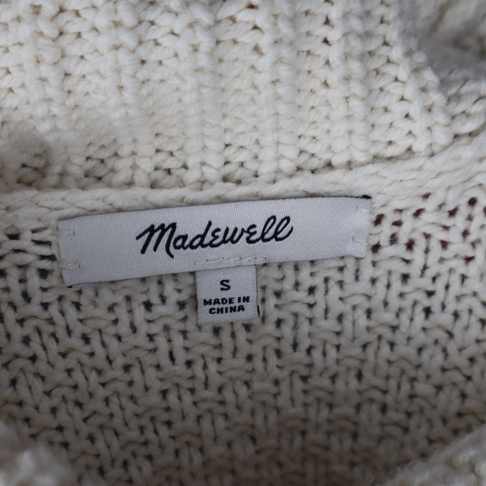 Madewell Knit Cowl Neck Sweater Cream SMALL - Picture 3 of 3